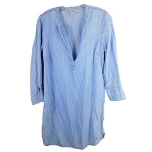 Vineyard Vines Size 4 Chambray Womens Long Sleeve Shirt Dress Lyocell Beachy